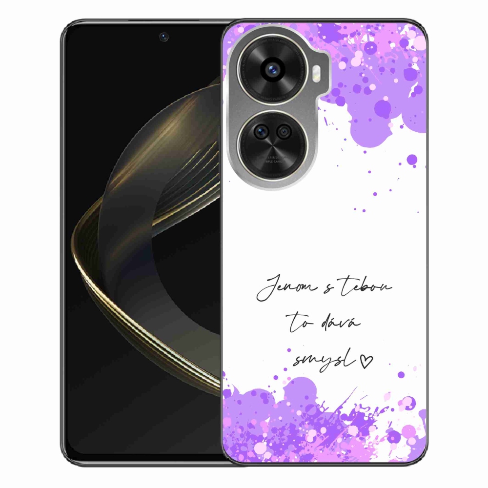 Gelový kryt mmCase na Huawei Nova 12 SE - zamilovaný text bílé pozadí
