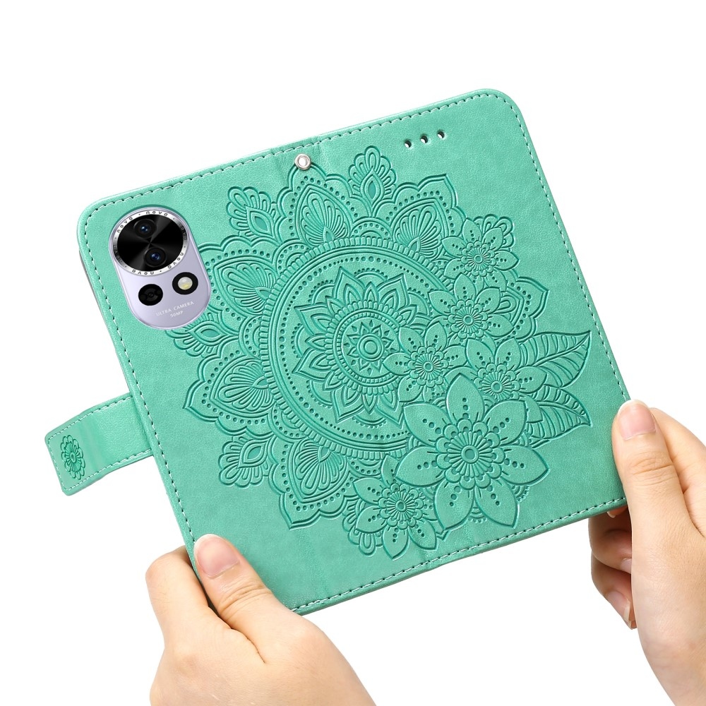 Mandala knížkové pouzdro na Huawei Nova 13 5G - modrozelené