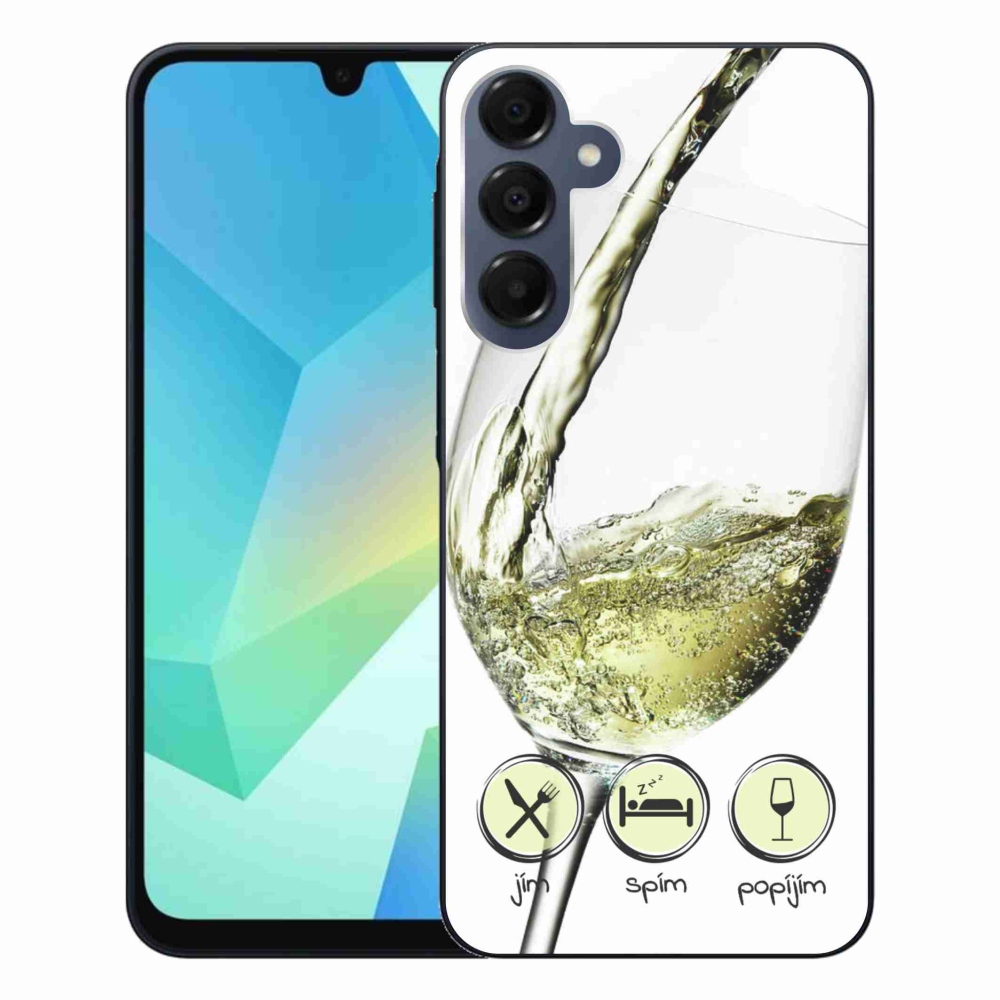 Gelový obal mmCase na Samsung Galaxy A16 4G/5G - sklenička vína bílé