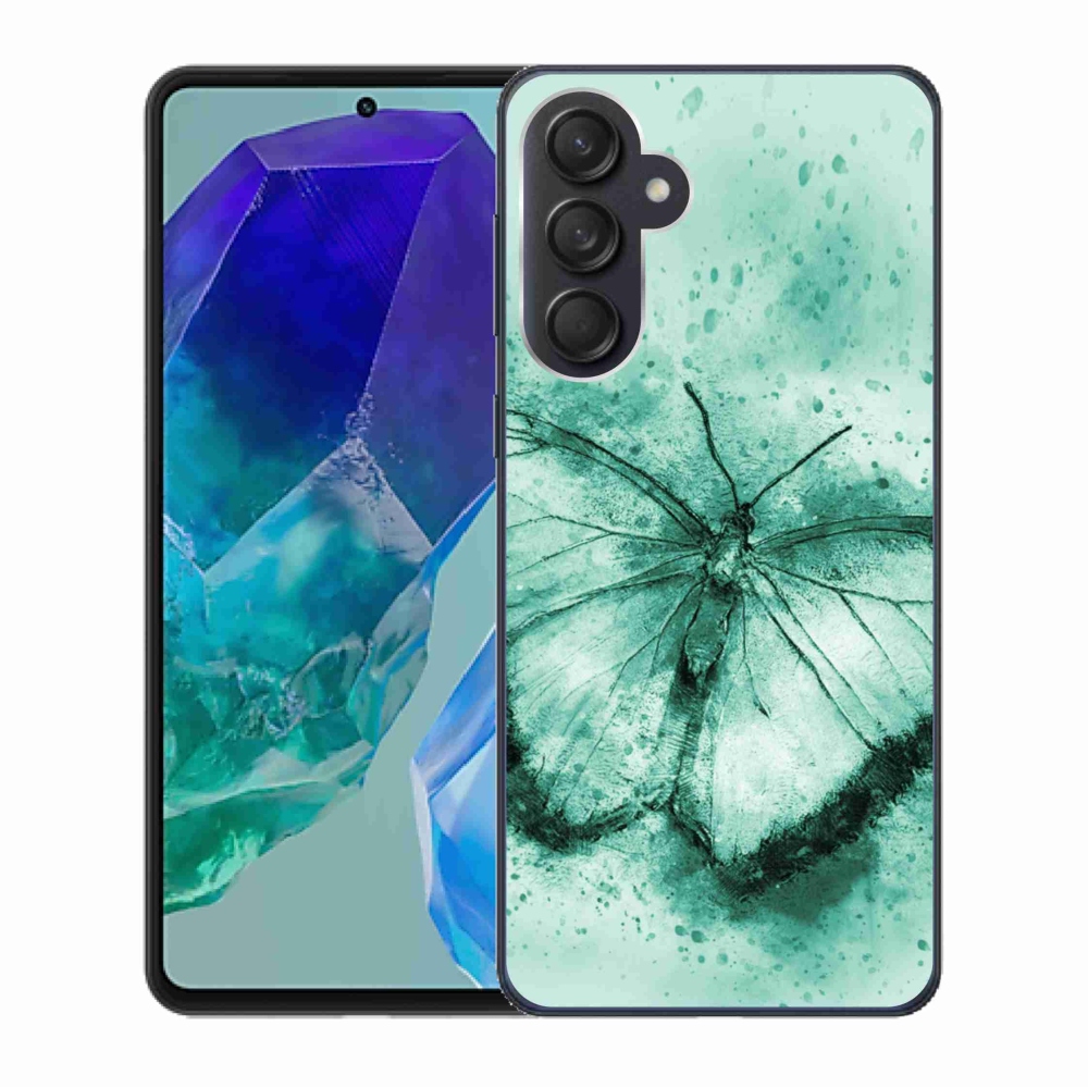 Gelový obal mmCase na Samsung Galaxy M55 5G - zelený motýl
