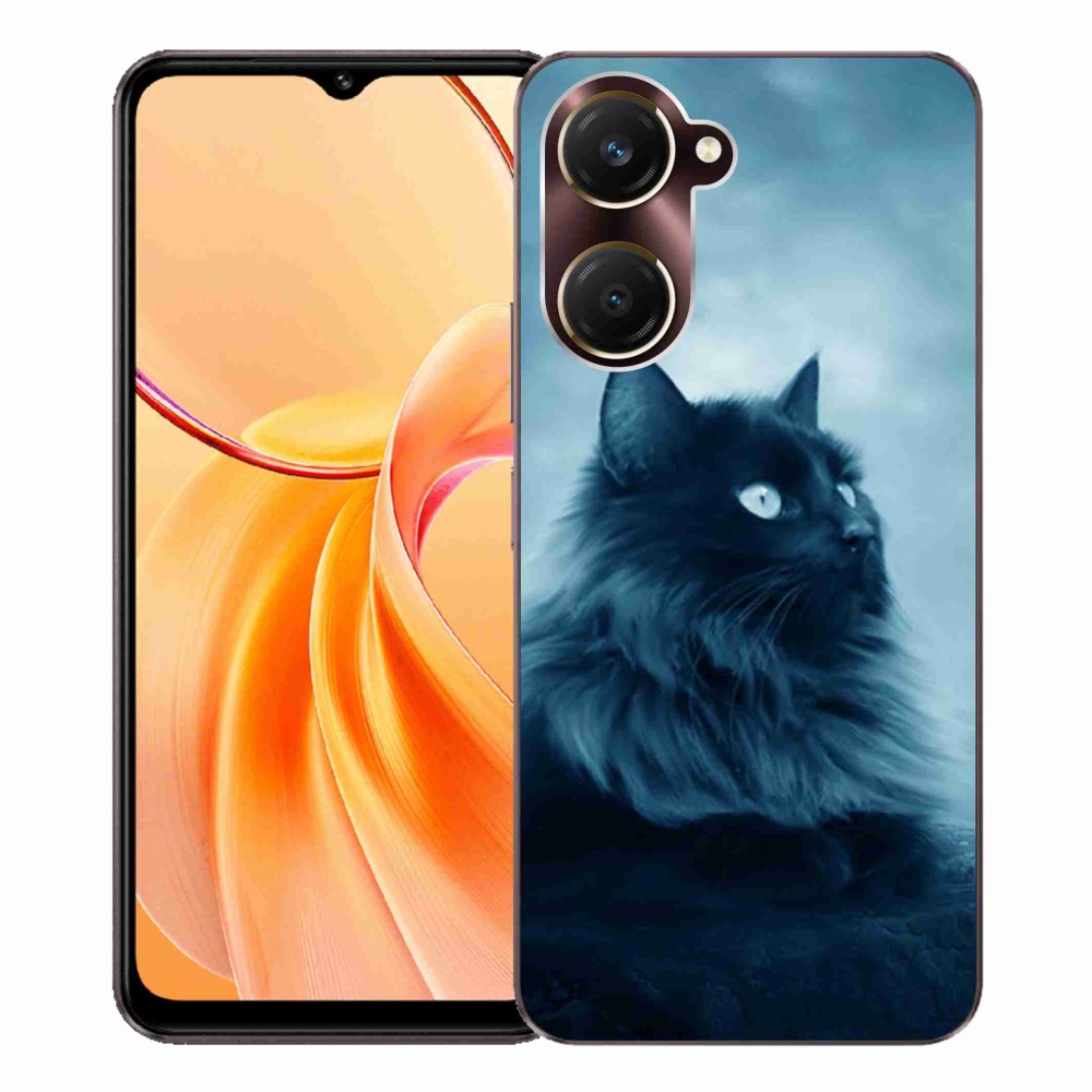 Gelový kryt mmCase na Vivo Y28s 5G - černá kočka 1