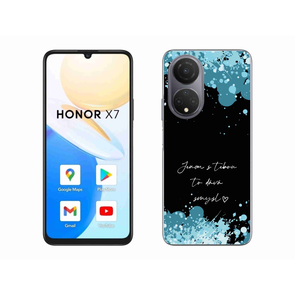 Gelový kryt mmCase na Honor X7 - zamilovaný text černé pozadí
