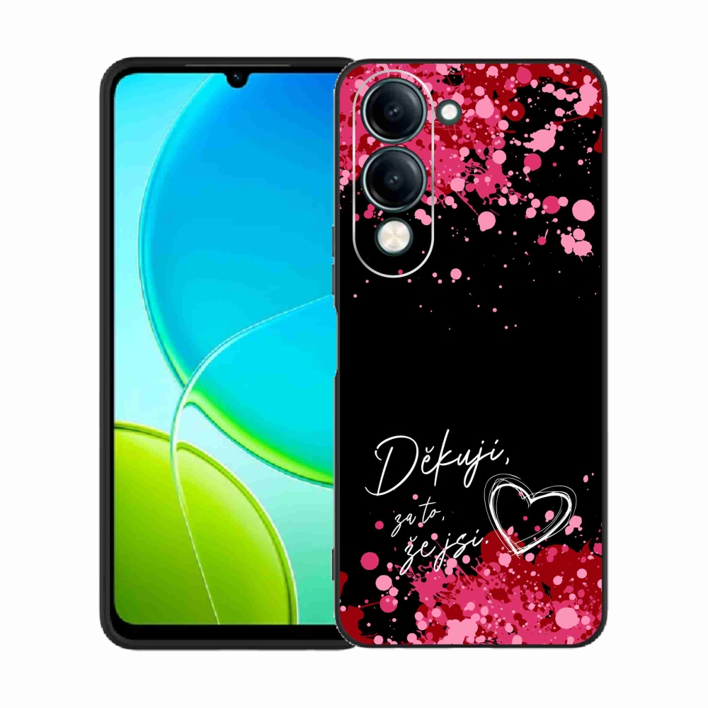 Gelový kryt mmCase na Vivo Y29s 5G - zamilovaný text 2 černé pozadí