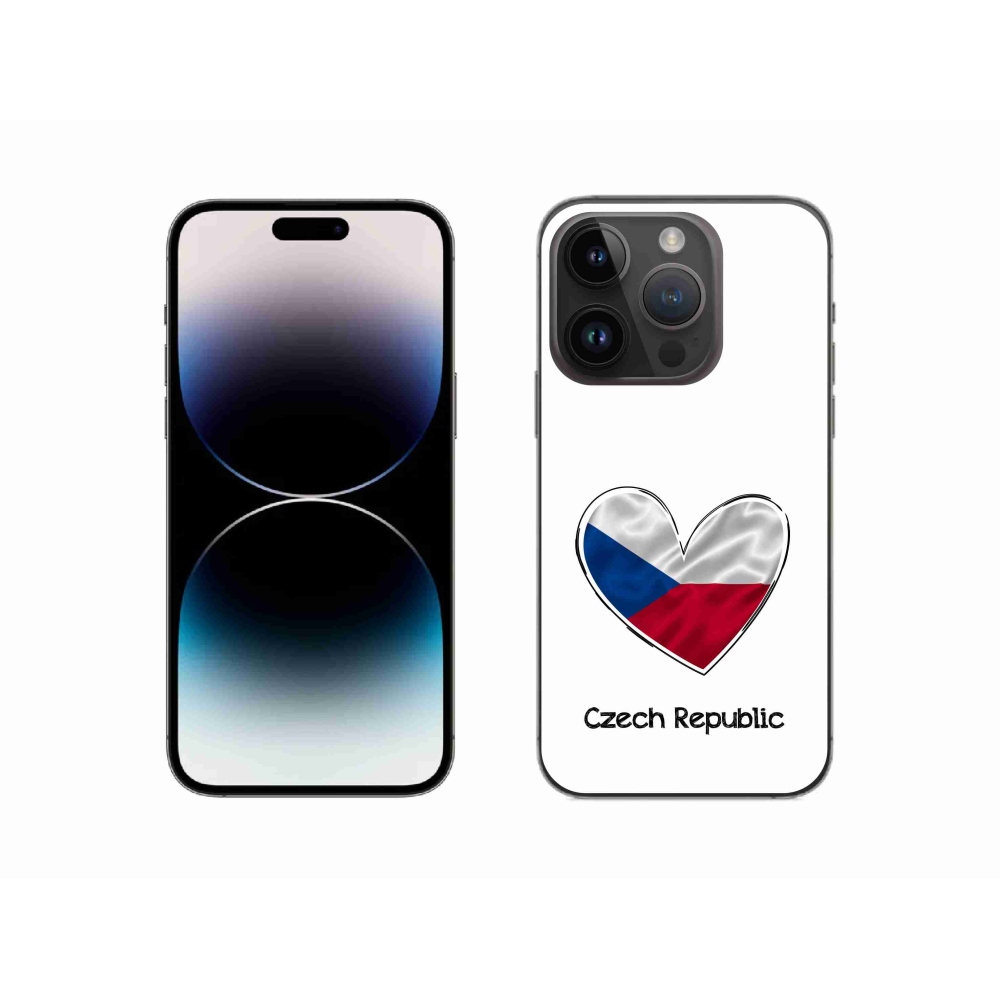 Gelový kryt mmCase na iPhone 14 Pro 6.1 - vlajka srdce bílé pozadí