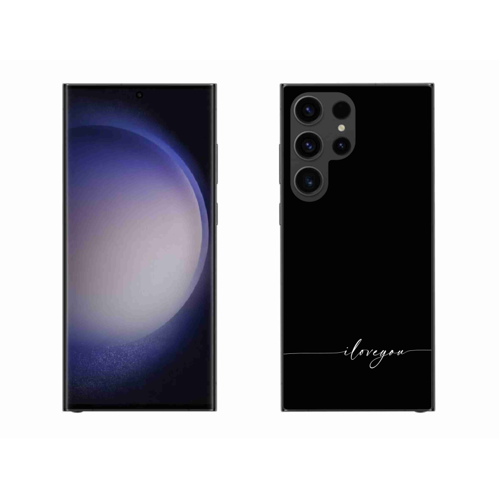 Gelový kryt mmCase na Samsung Galaxy S23 Ultra 5G - I love you černé pozadí