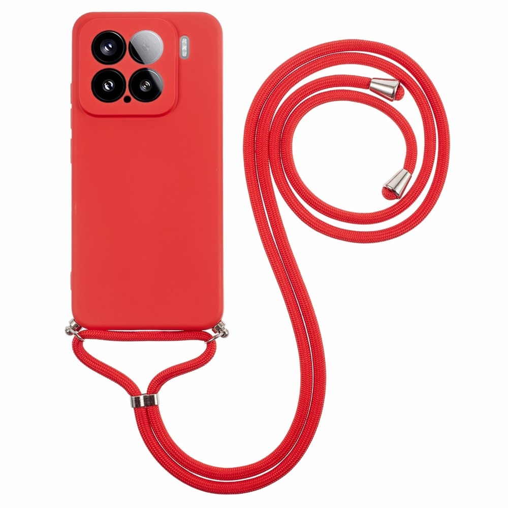 Lining gelový obal se šňůrkou na Xiaomi 15 - červený