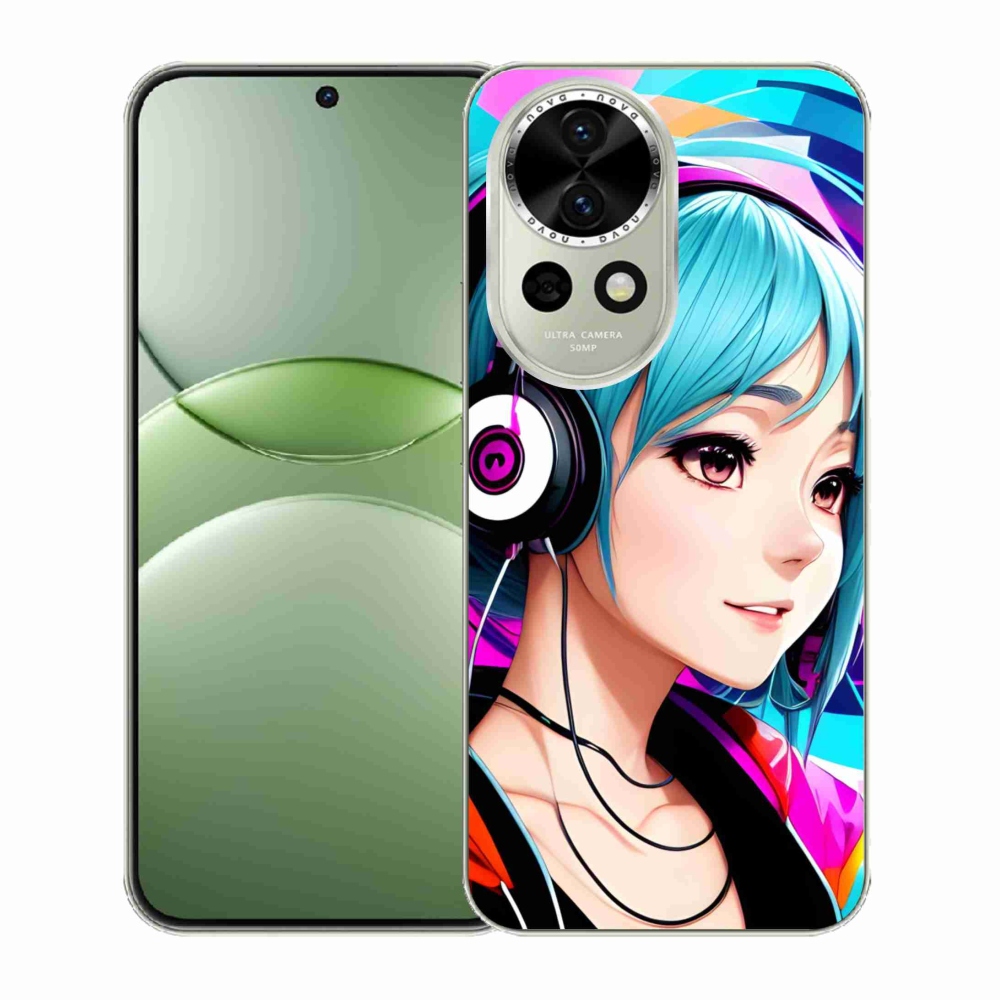 Gelový kryt mmCase na Huawei Nova 13 5G - dívka se sluchátky