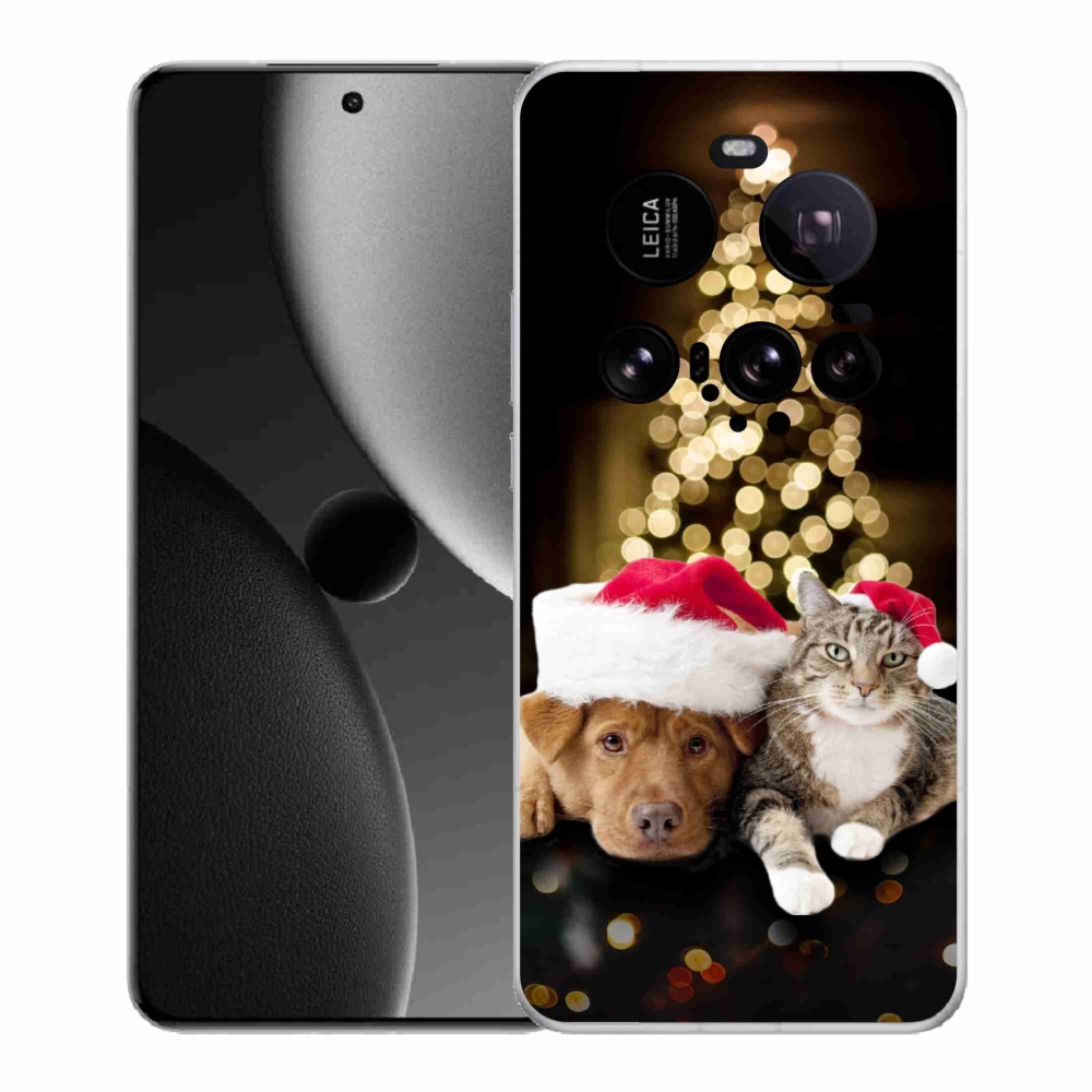 Gelový kryt mmCase na Xiaomi 15 Ultra - vánoční pes a kočka