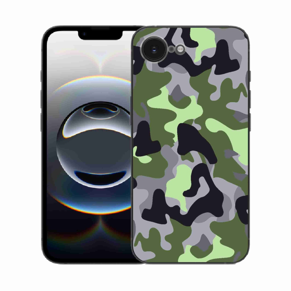 Gelový kryt mmCase na iPhone 16e - maskáčový vzor 7