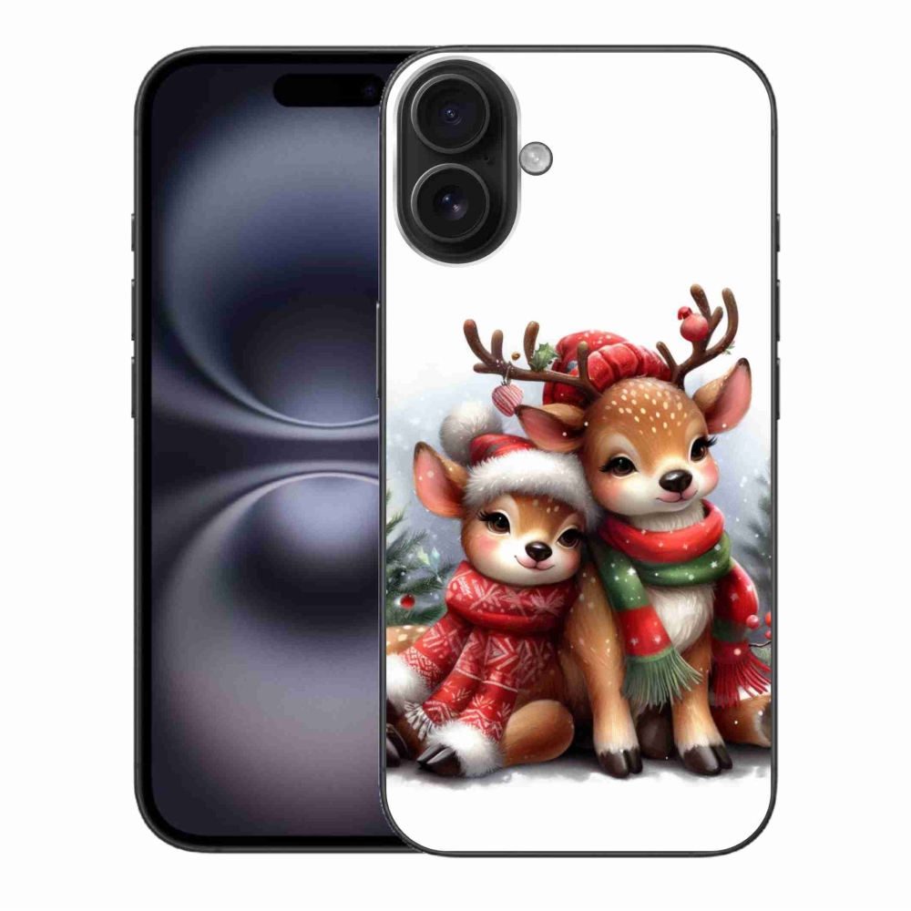 Gelový kryt mmCase na iPhone 16 Plus - vánoční sobi