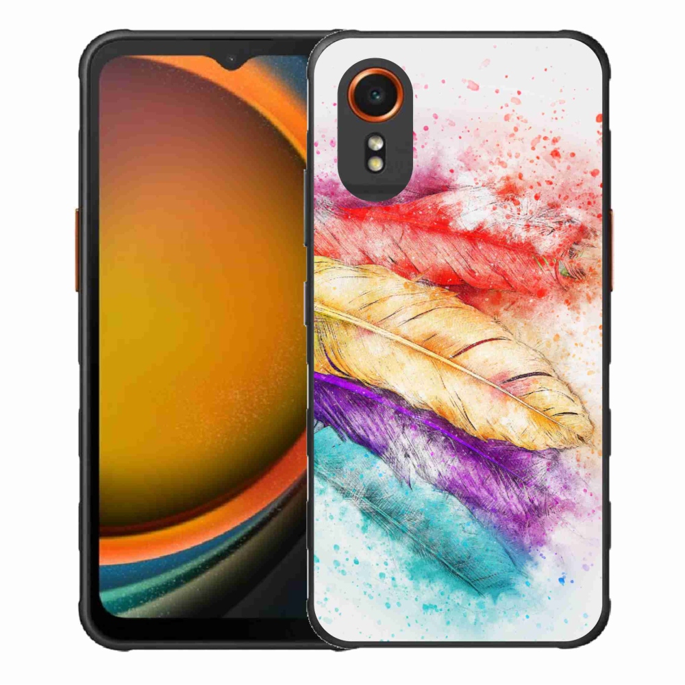 Gelový kryt mmCase na Samsung Galaxy Xcover 7 - barevné peří