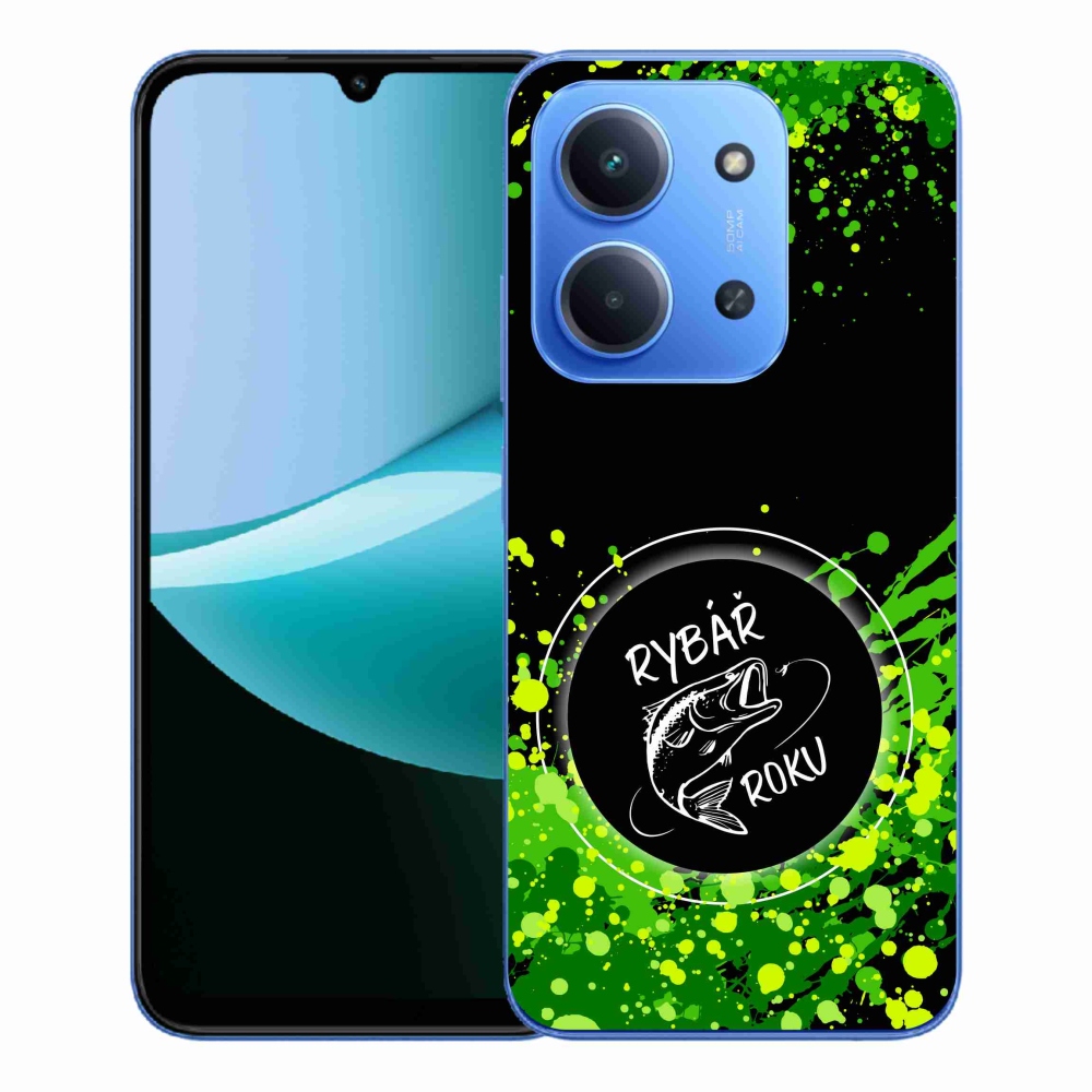 Gelový kryt mmCase na Xiaomi Redmi 15C 4G/5G (173mm) - rybář roku černé pozadí