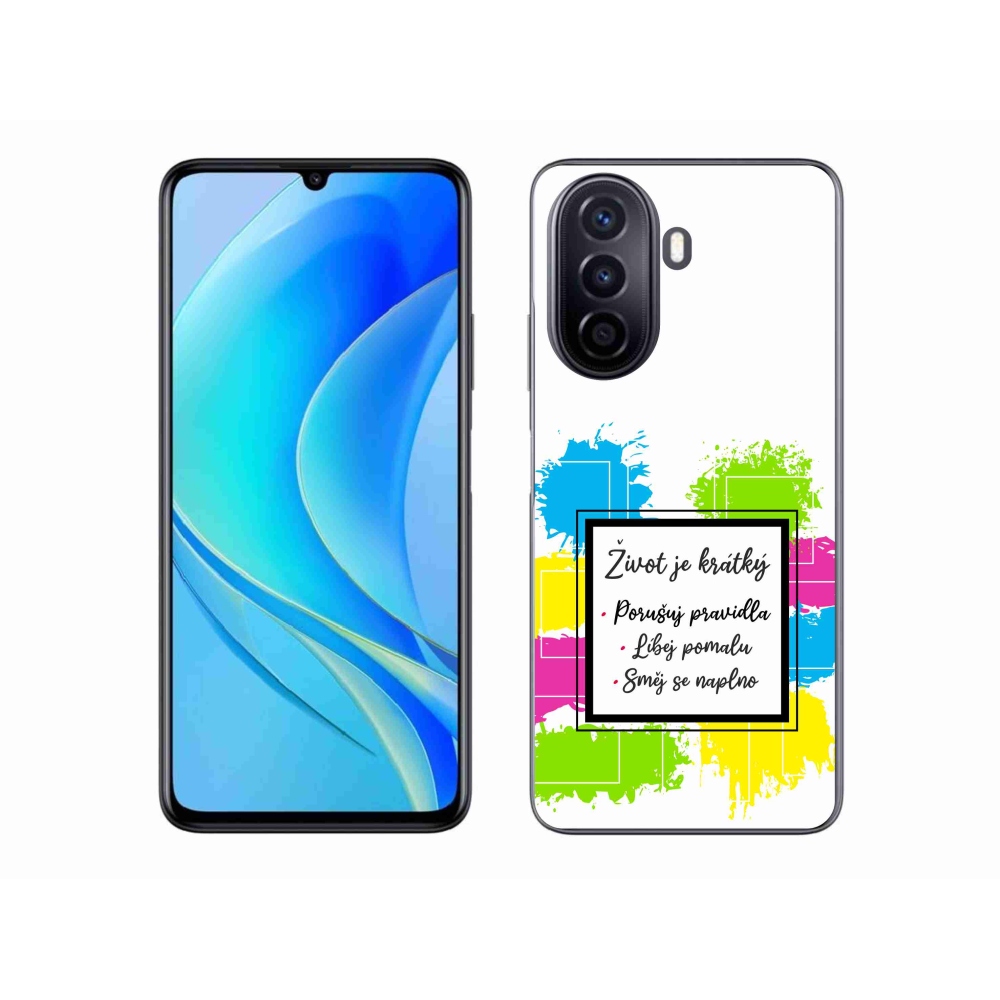 Gelový kryt mmCase na Huawei Nova Y70 - citát 5 bílé pozadí