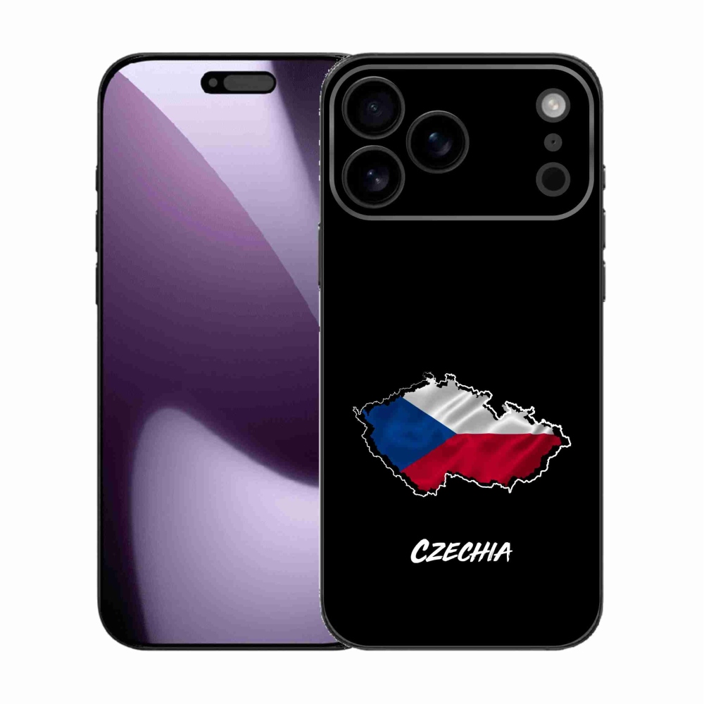 Gelový kryt mmCase na iPhone 17 Pro Max - Czechia černé pozadí
