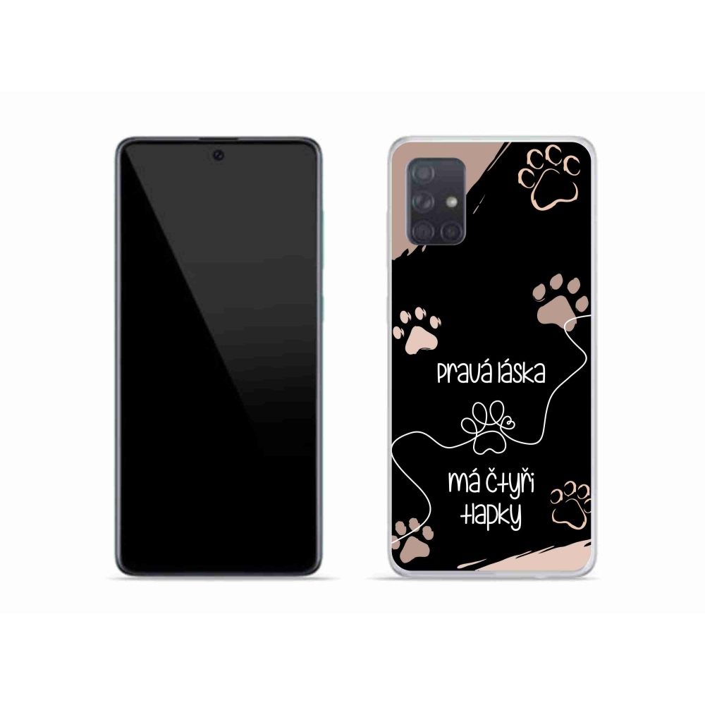Gelový kryt mmCase na Samsung Galaxy A51 - psí motiv 1 černé pozadí