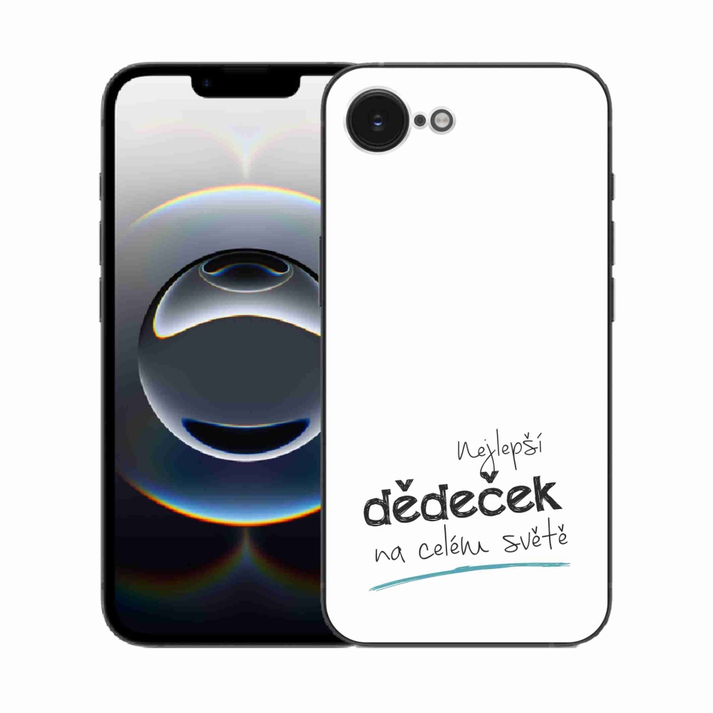 Gelový kryt mmCase na iPhone 16e - nejlepší dědeček 3 bílé pozadí