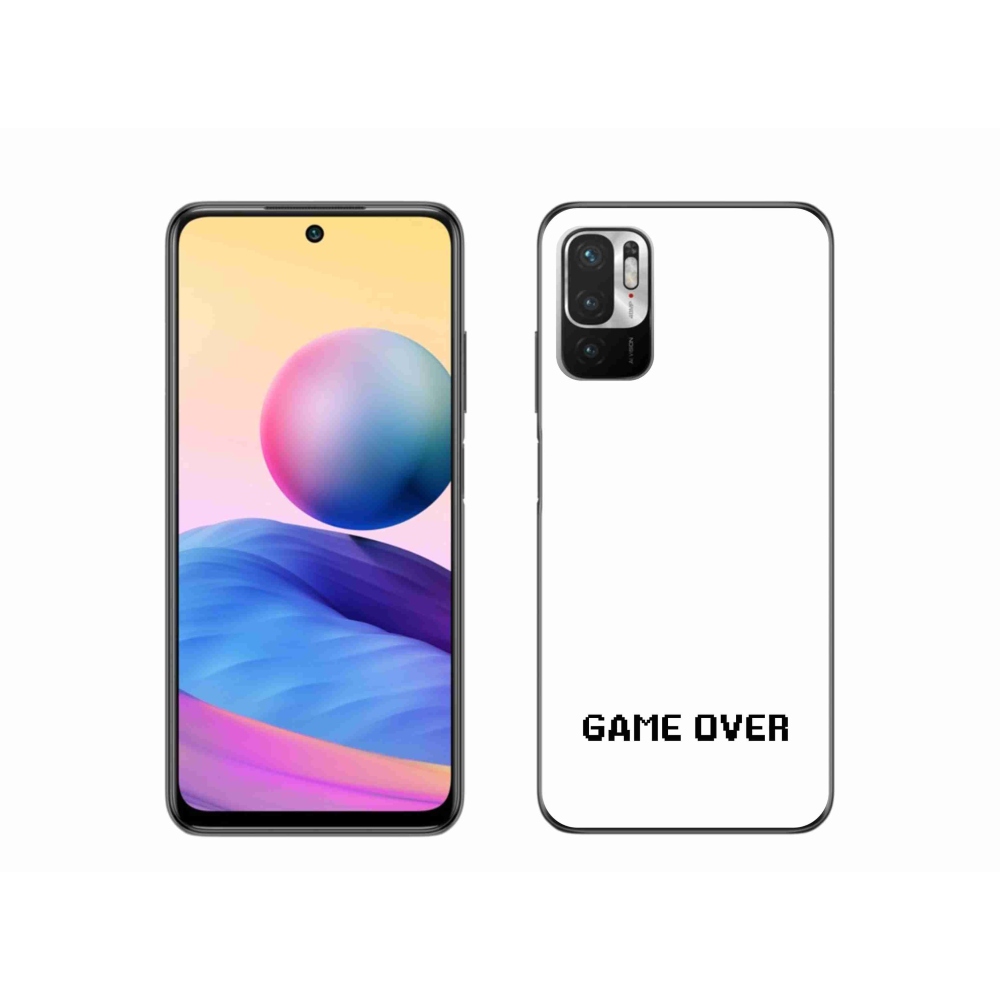 Gelový kryt mmCase na Xiaomi Redmi Note 10 5G - game over bílé pozadí