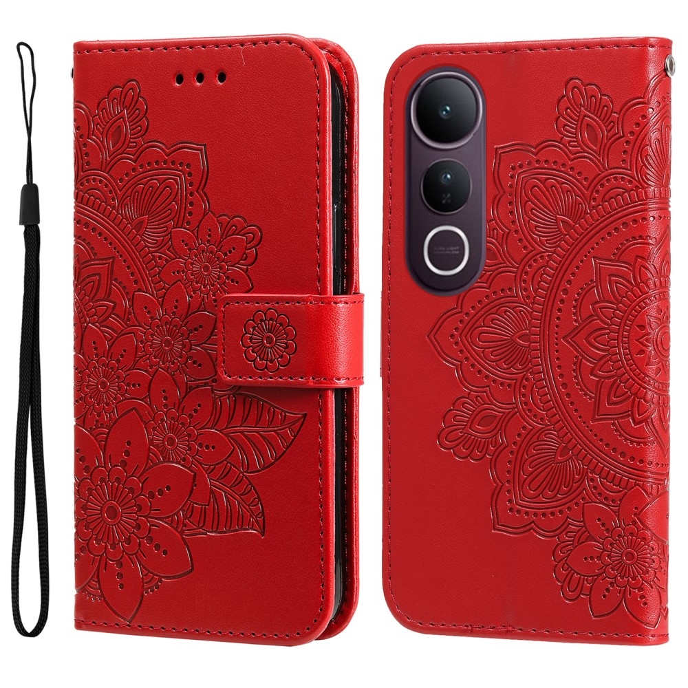 Mandala knížkové pouzdro na Vivo V50 Lite 4G/5G - červené