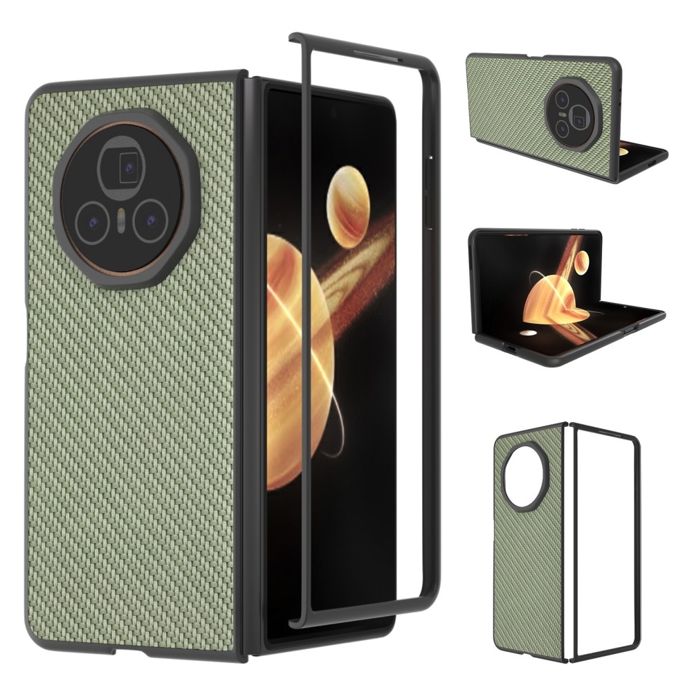 Carbon plastový obal s umělou kůží na Honor Magic V3 - zelený