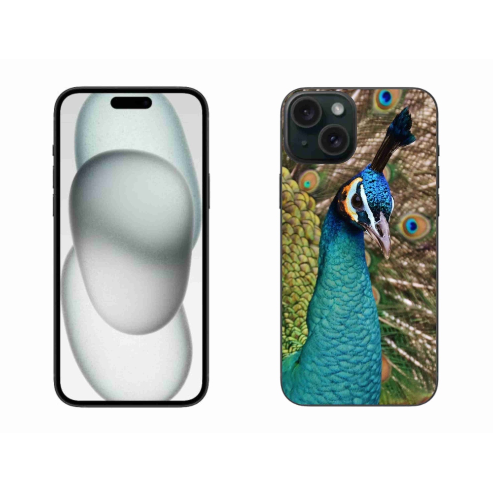 Gelový kryt mmCase na iPhone 15 Plus - páv