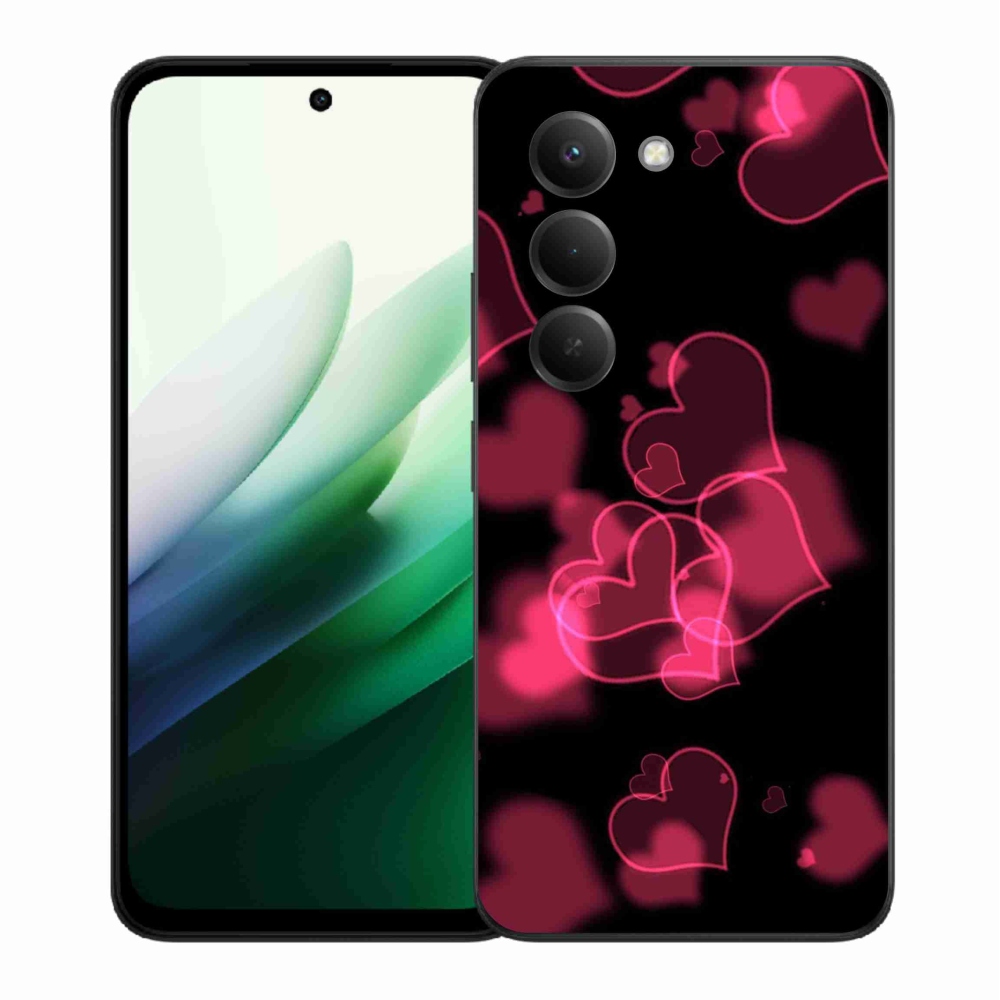 Gelový kryt mmCase na Xiaomi Redmi 15 5G (169mm) - červená srdíčka