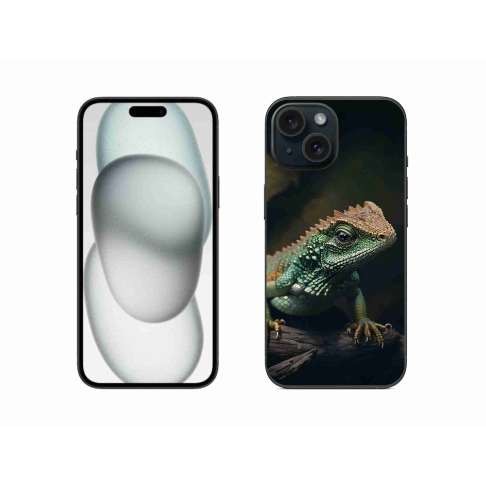 Gelový kryt mmCase na iPhone 15 - ještěr