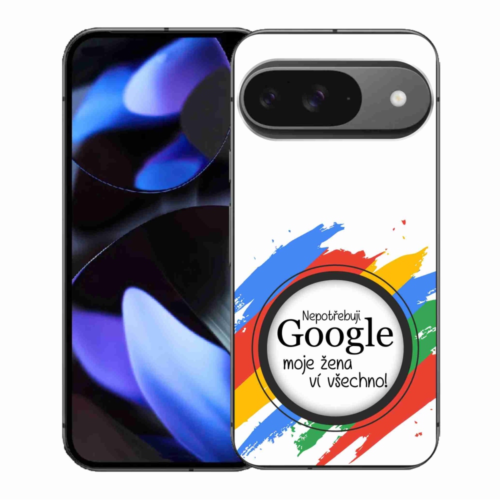 Gelový kryt mmCase na Google Pixel 9/9 Pro - žena ví všechno bílé pozadí