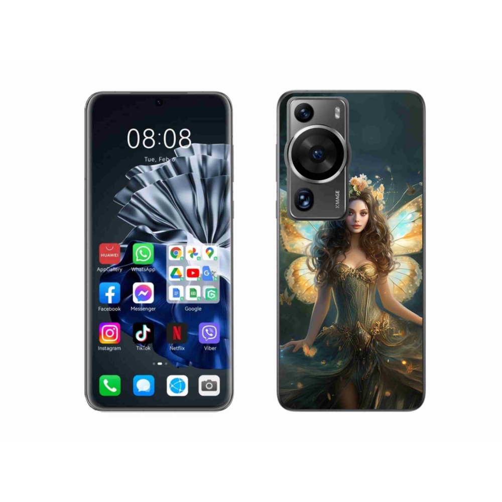 Gelový kryt mmCase na Huawei P60 Pro - motýlí žena