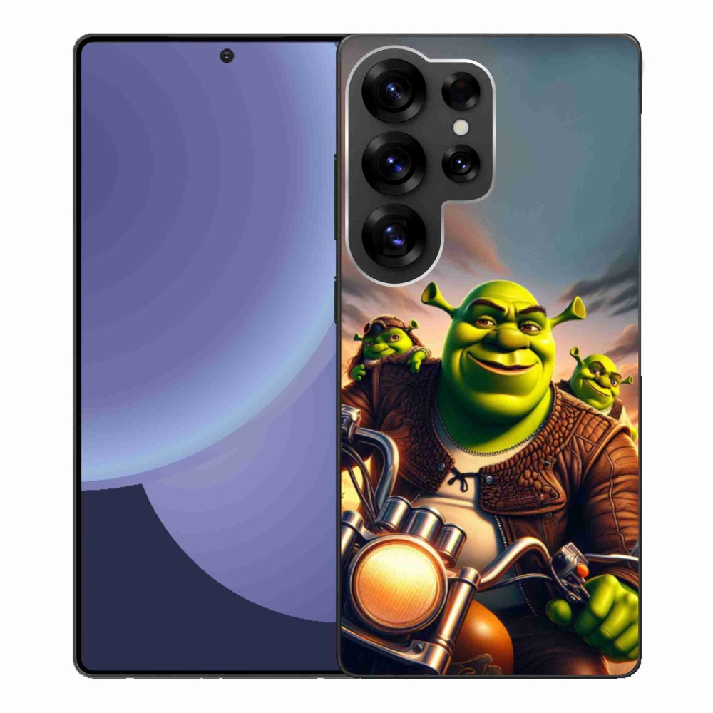 Gelový kryt mmCase na Samsung Galaxy S25 Ultra - shrek na motorce