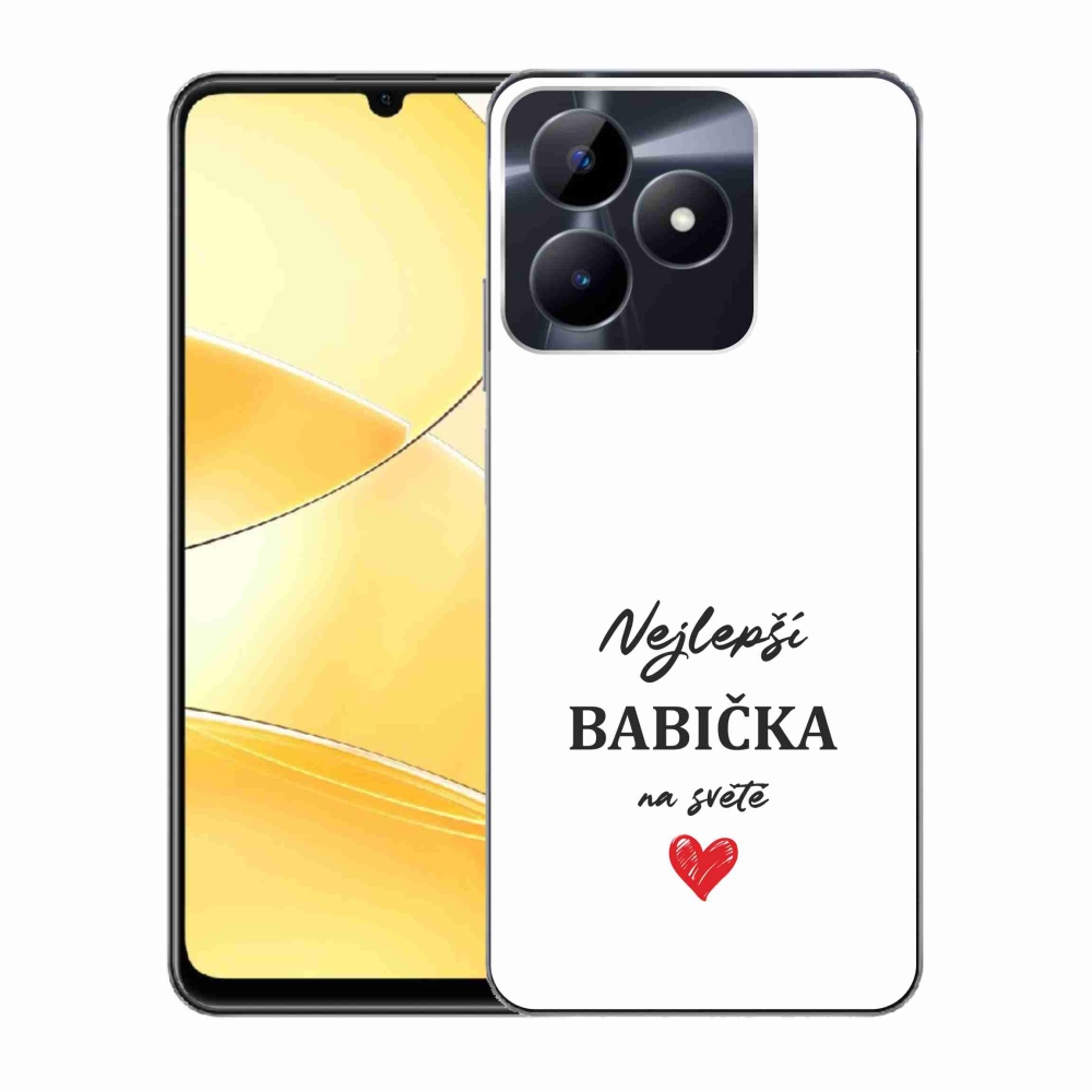 Gelový kryt mmCase na Realme C51/C53 - nejlepší babička 1 bílé pozadí