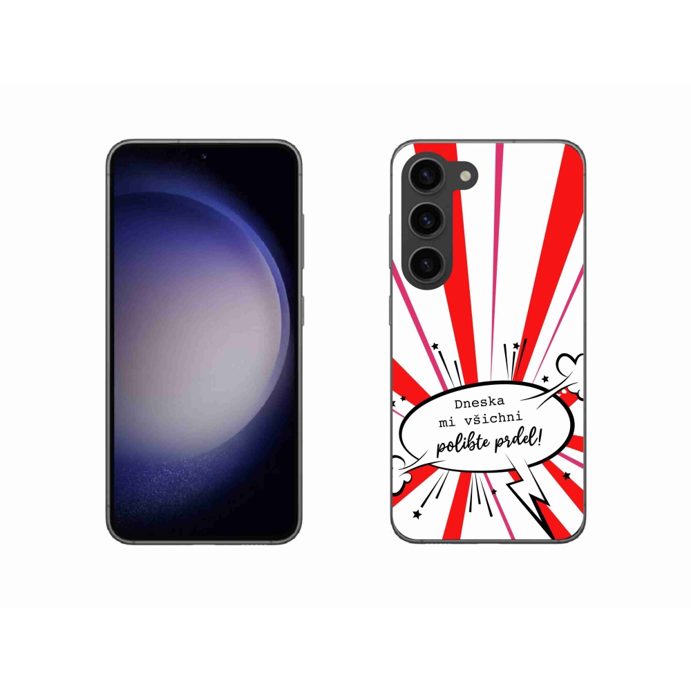 Gelový kryt mmCase na Samsung Galaxy S23 5G - vtipný text 15 bílé pozadí