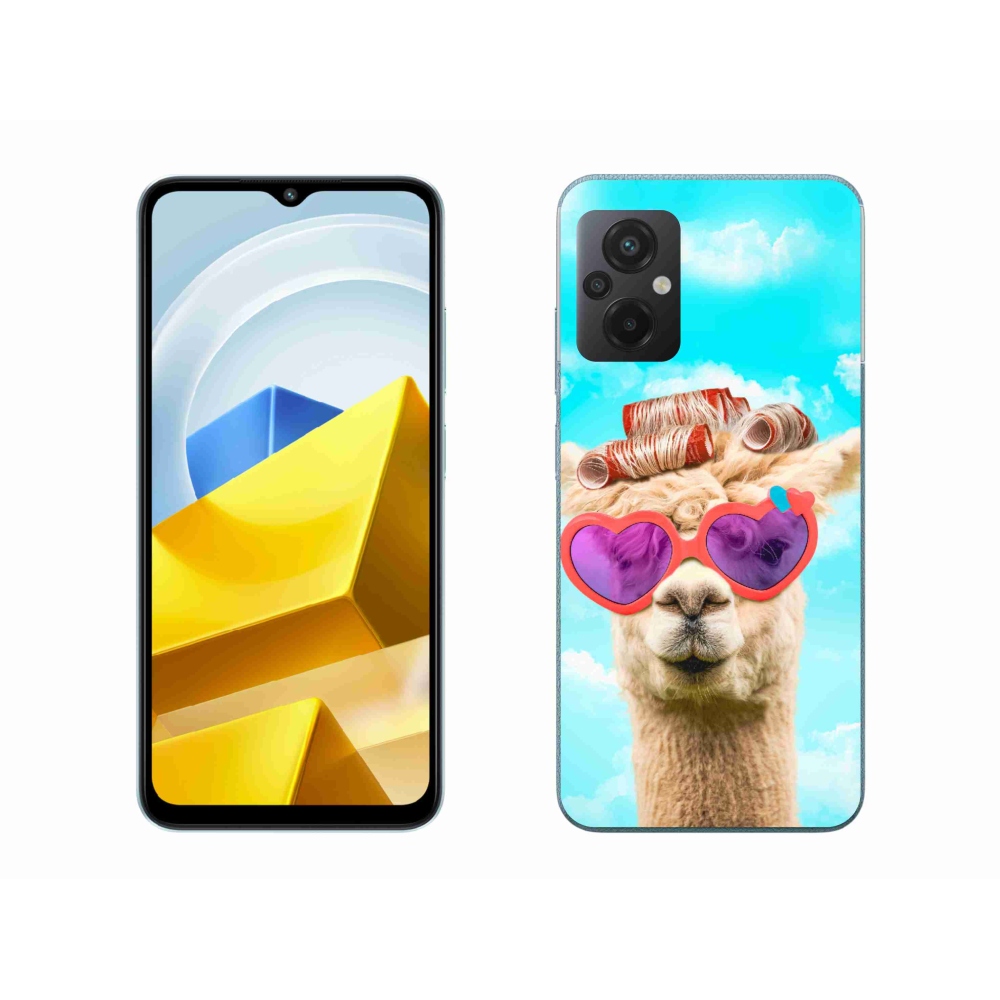 Gelový kryt mmCase na Xiaomi Poco M5 4G - lama s brýlemi