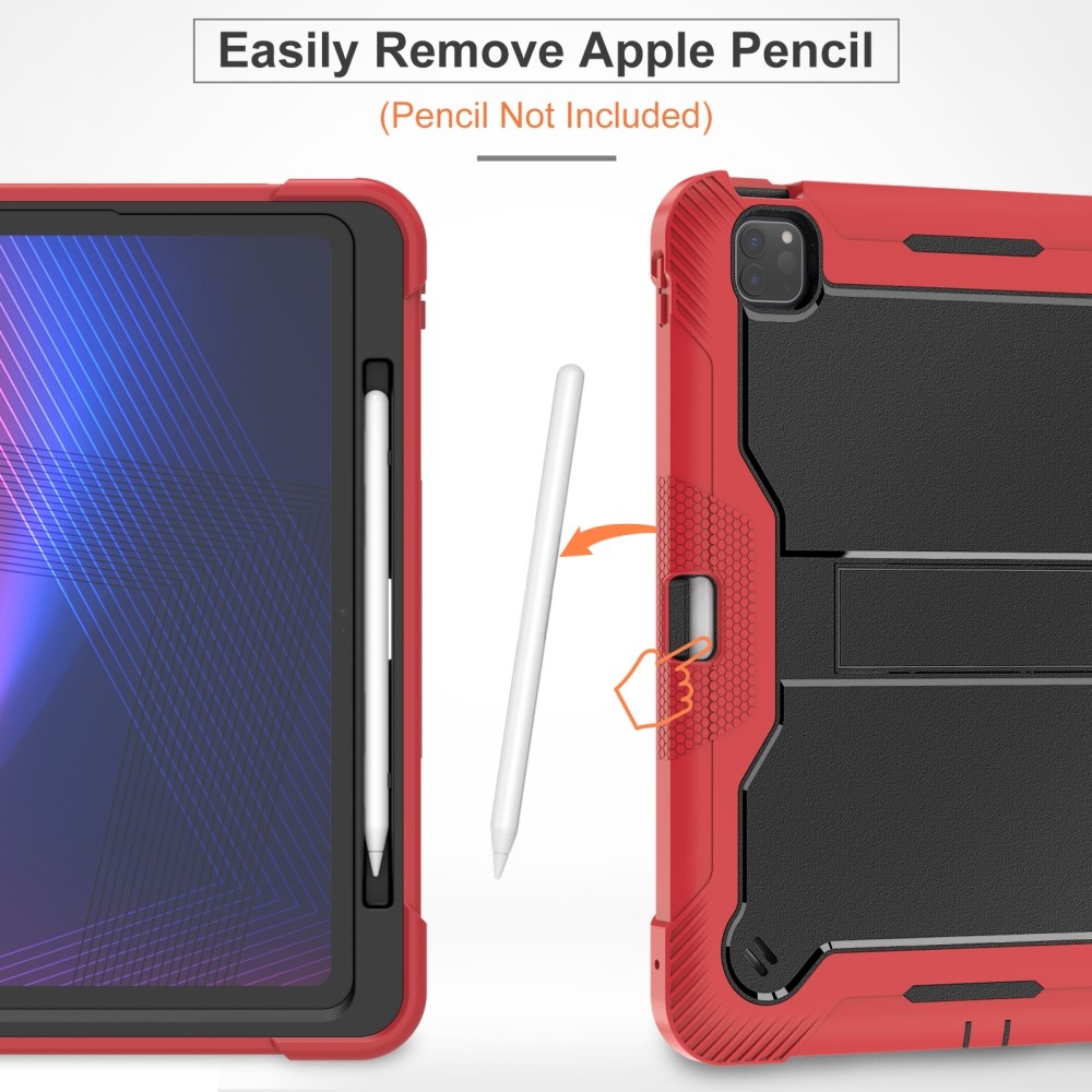 Kick odolný hybridní obal na iPad Pro 13 (2024) - černý/červený
