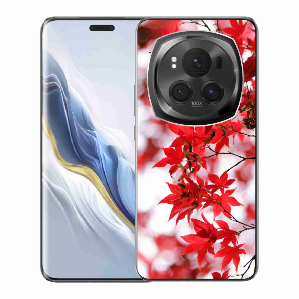 Gelový kryt mmCase na Honor Magic 6 Pro 5G - červené listy