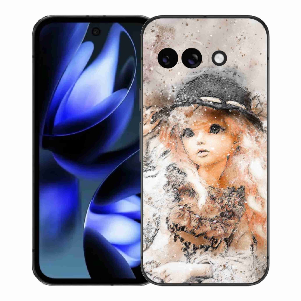 Gelový kryt mmCase na Google Pixel 9a - holčička s kloboukem
