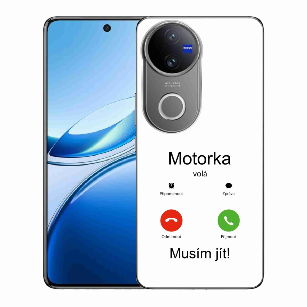 Gelový kryt mmCase na Vivo V50 5G - motorka volá bílé pozadí