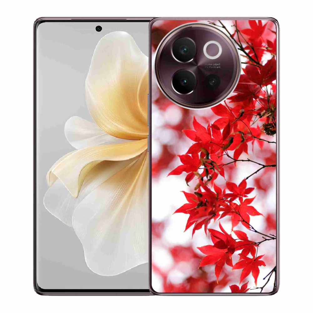 Gelový kryt mmCase na Vivo V40 Lite 5G - červené listy