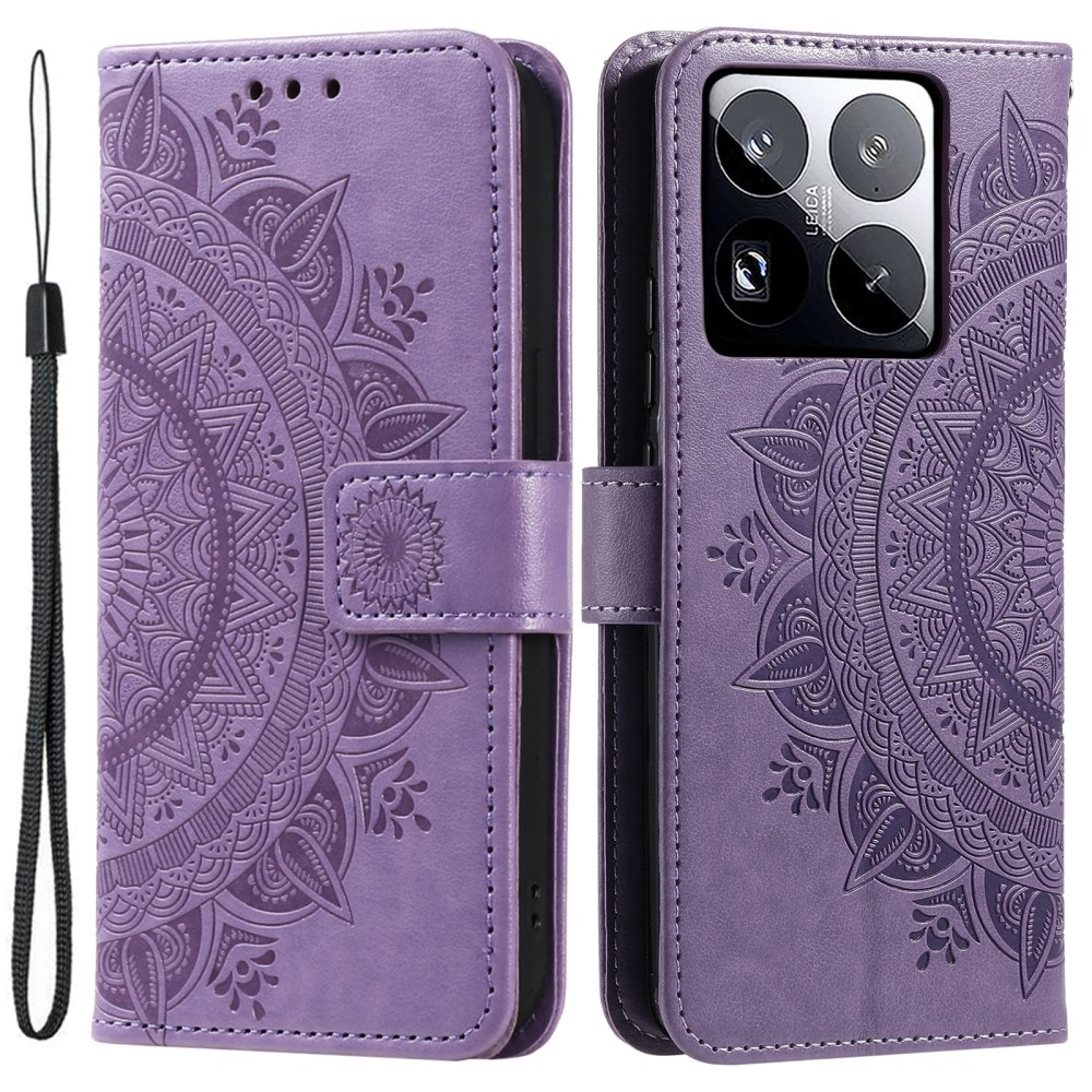 Mandala knížkové pouzdro na Xiaomi 15 Pro - fialové