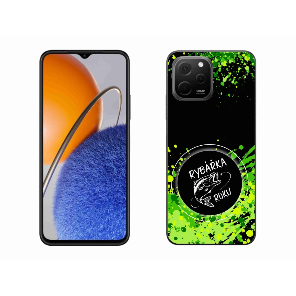 Gelový kryt mmCase na Huawei Nova Y61 - rybářka roku černé pozadí