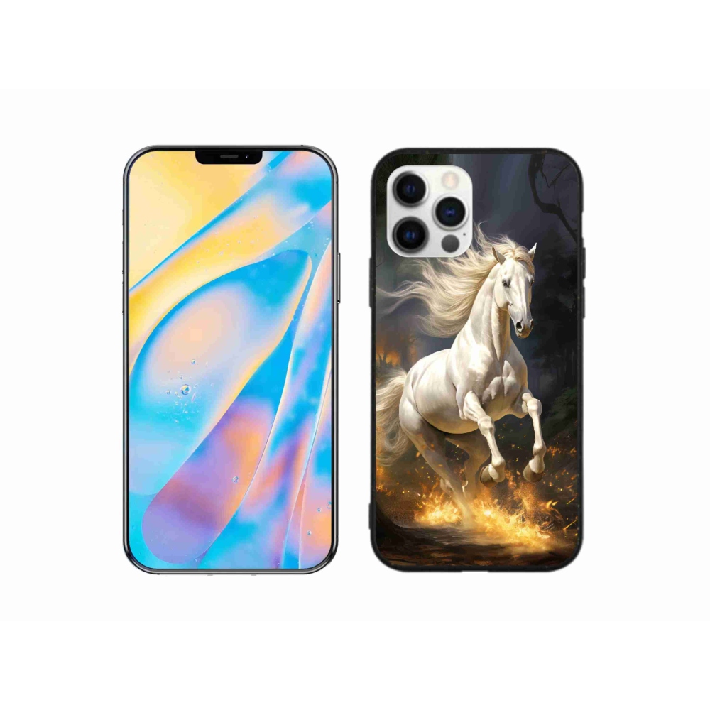 Gelový kryt mmCase na iPhone 12 Pro - bílý kůň 2