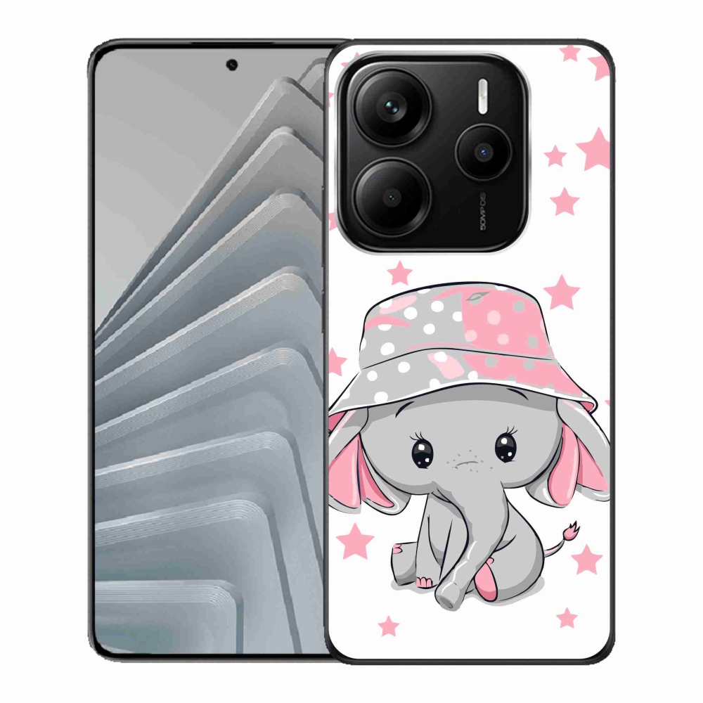 Gelový kryt mmCase na Xiaomi Redmi Note 14 5G - růžový slon
