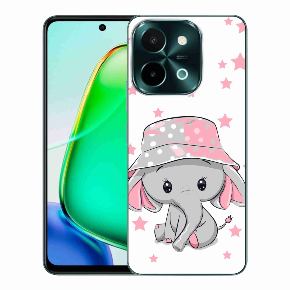 Gelový kryt mmCase na Vivo Y28 - růžový slon