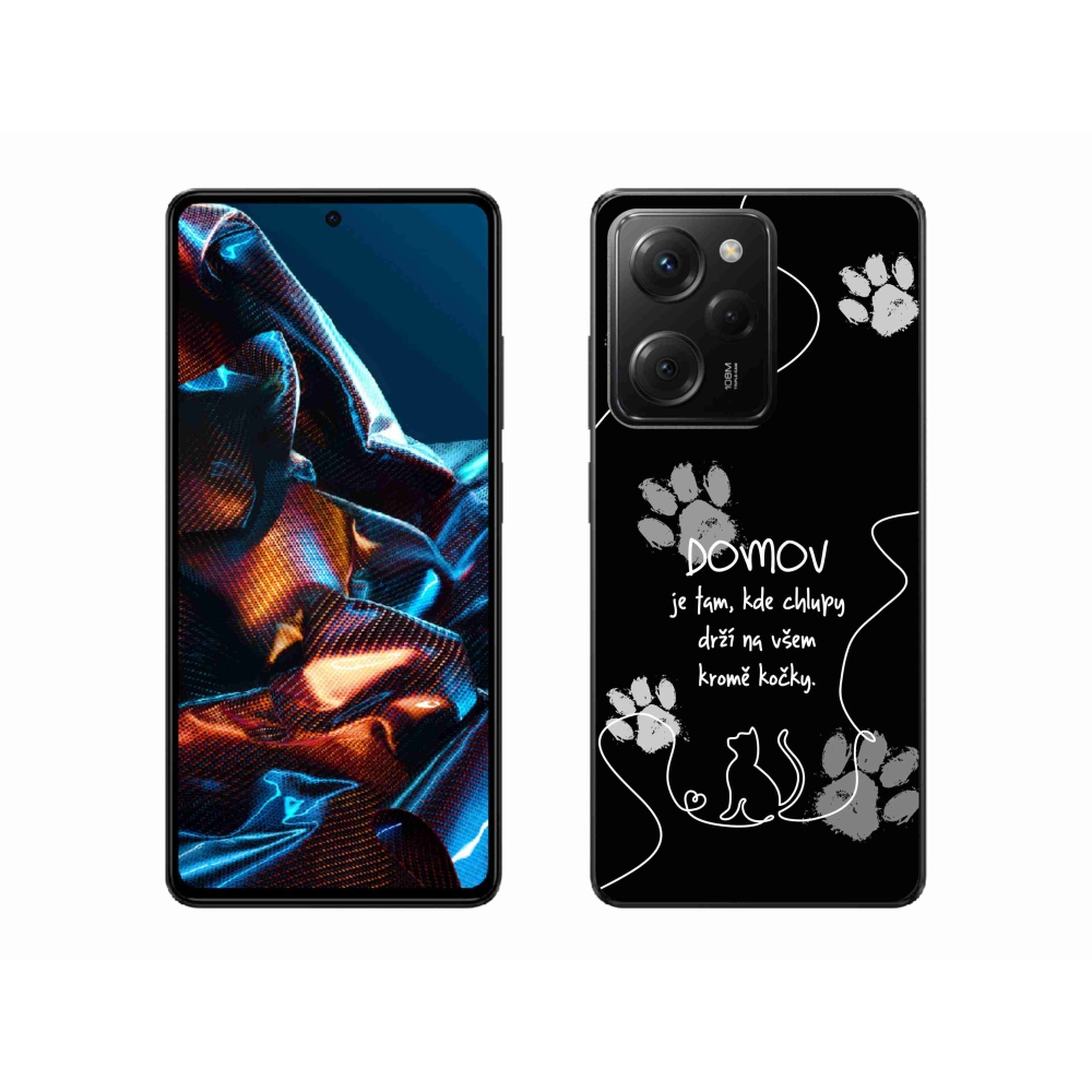 Gelový kryt mmCase na Xiaomi Poco X5 Pro 5G - kočičí motiv černé pozadí