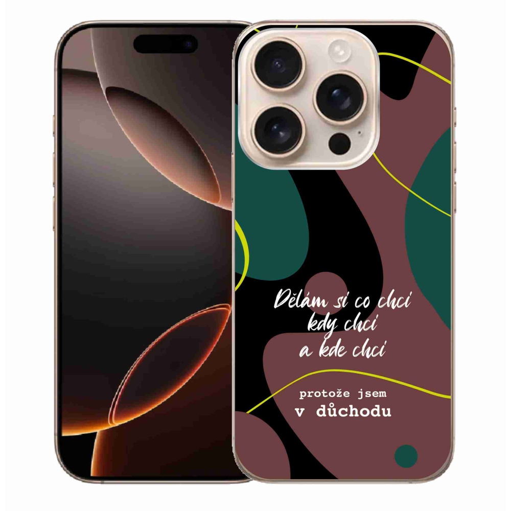 Gelový kryt mmCase na iPhone 16 Pro Max - vtipný text 10 černé pozadí