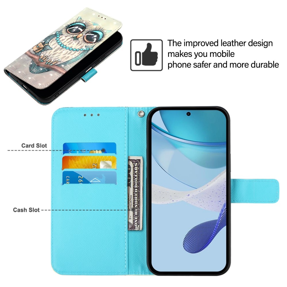 Patte knížkové pouzdro na Samsung Galaxy M55 5G - sova