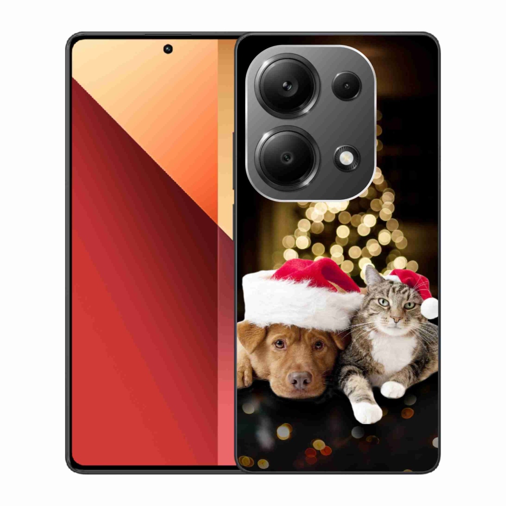 Gelový kryt mmCase na Xiaomi Redmi Note 13 Pro 4G/Poco M6 Pro - vánoční pes a kočka