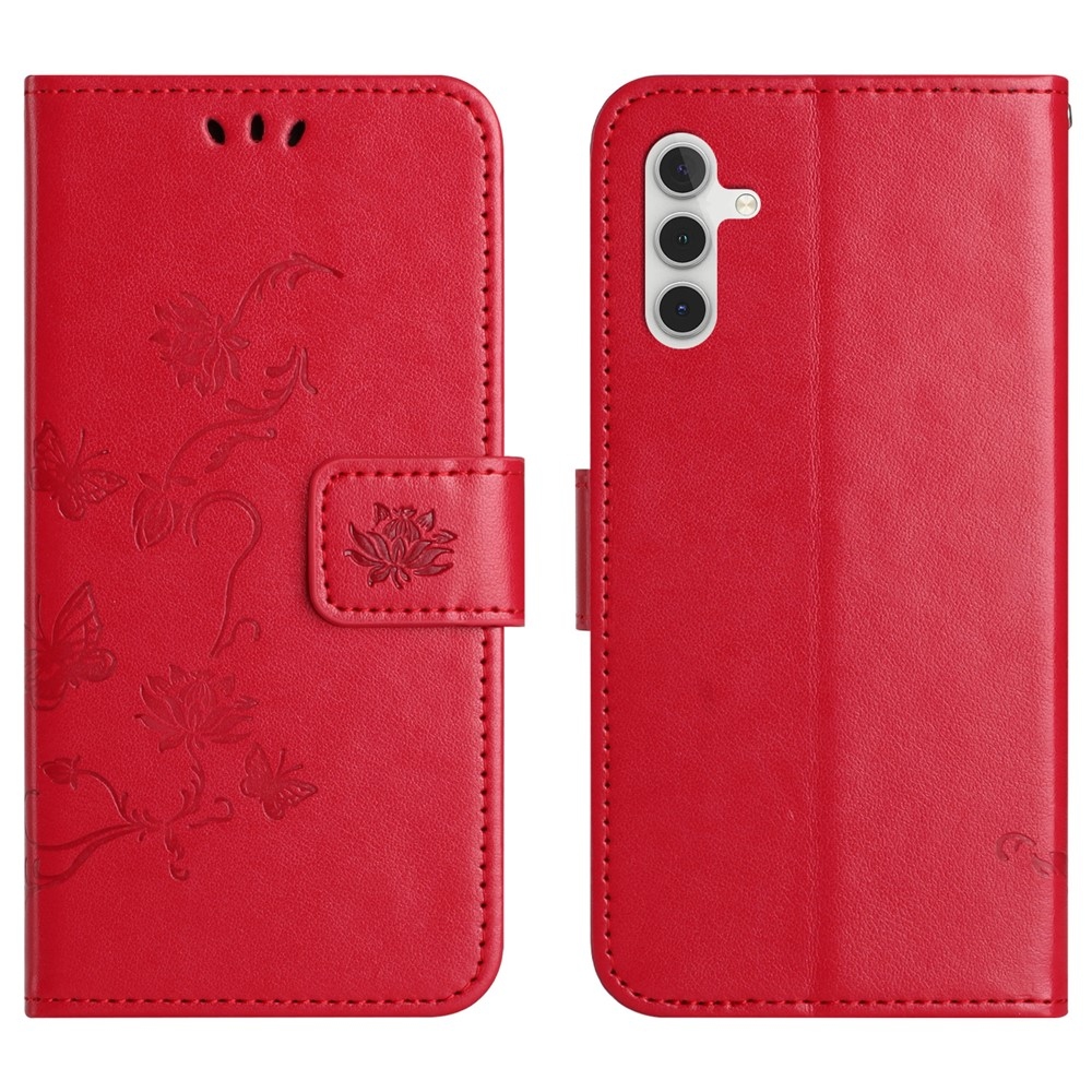 Flower knížkové pouzdro na Samsung Galaxy S25 FE - červené