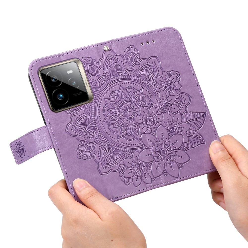Mandala knížkové pouzdro na Realme GT 7 Pro 5G - fialové