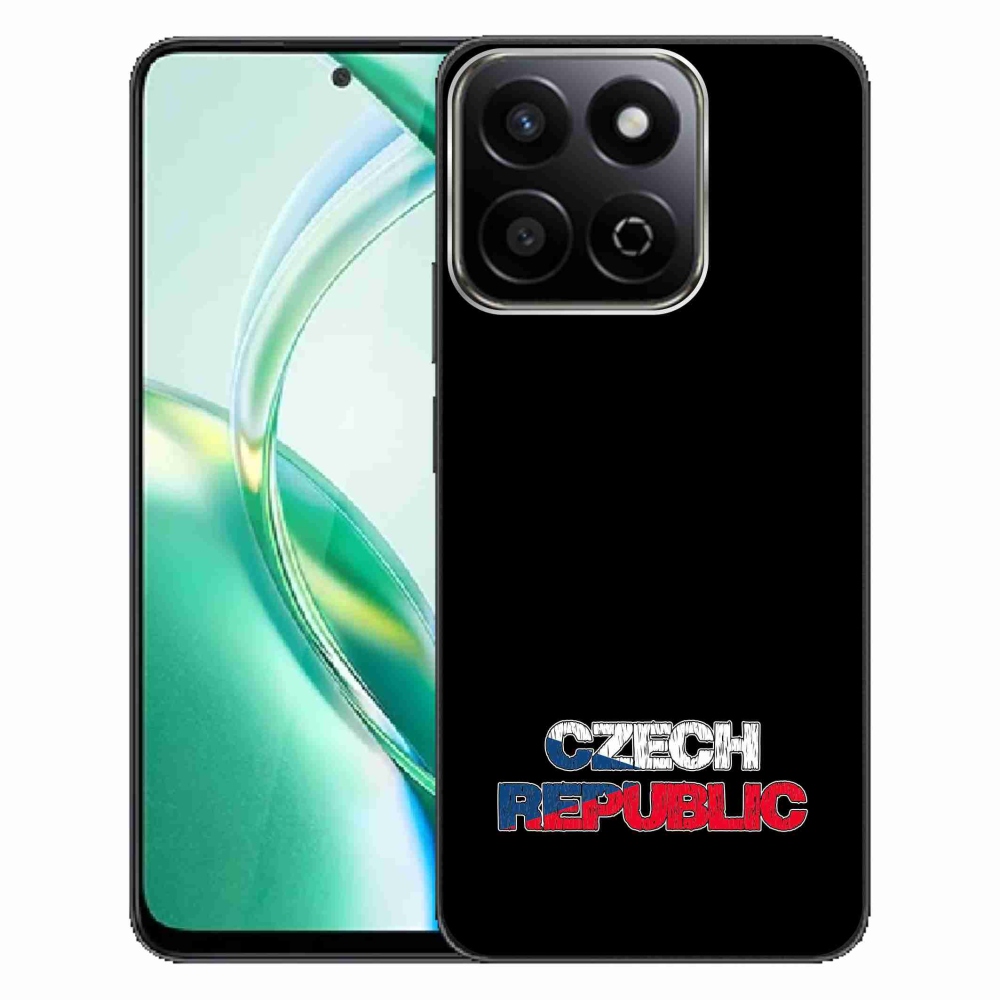 Gelový kryt mmCase na Honor 200 Smart 5G - Czech Republic černé pozadí