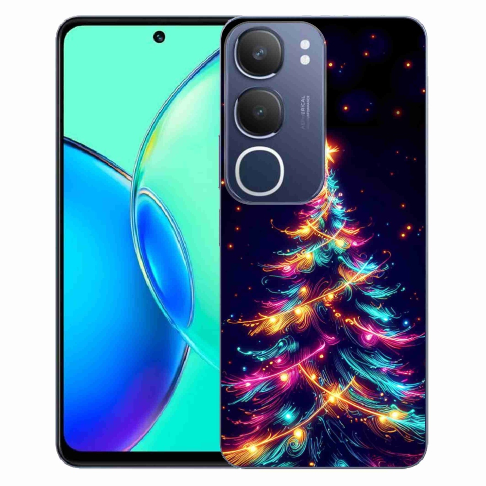 Gelový kryt mmCase na Vivo Y19s - neonový vánoční stromek